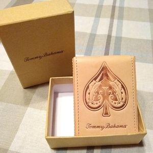 🆕 Tommy Bahama genuine Leather Playing Card Case
